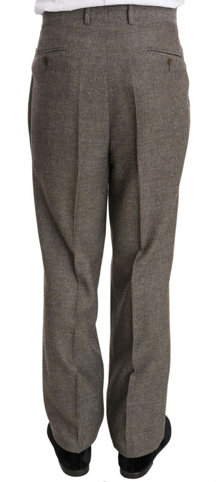 Traje de una hilera de botones Fendi de lana marrón de corte regular