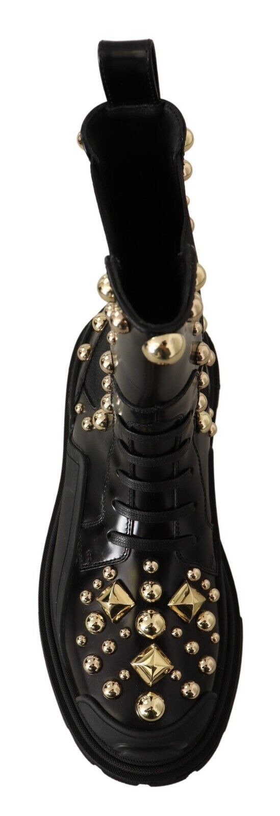 Botas de combate Dolce & Gabbana de cuero negro con tachuelas