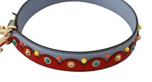 Dolce & Gabbana Bandolera azul y roja Accesorio de piel para bolso de mano azul