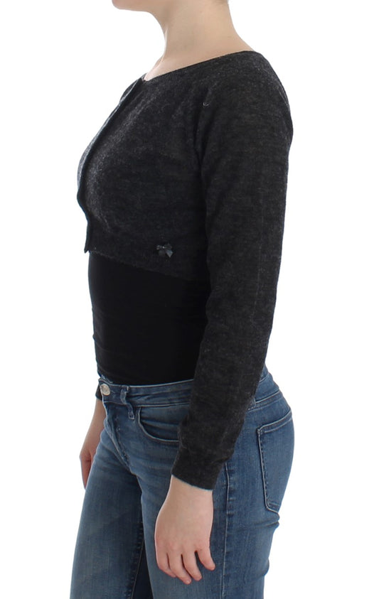 Cárdigan de punto de lana gris Ermanno Scervino