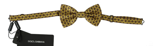 Corbata de seda ajustable Dolce & Gabbana de estampado amarillo