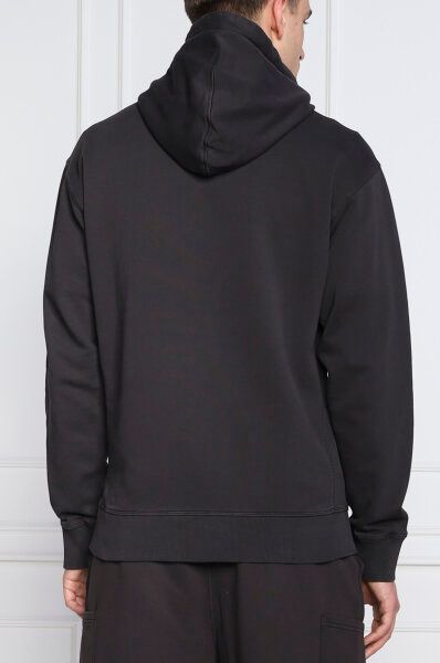 Hugo Boss Dark Blue Cotton Hoodie with Logo Details