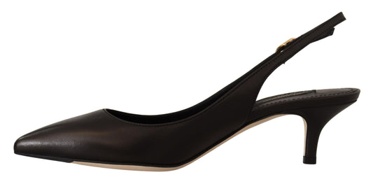 Zapatos de tacón Dolce & Gabbana de cuero negro con tiras traseras