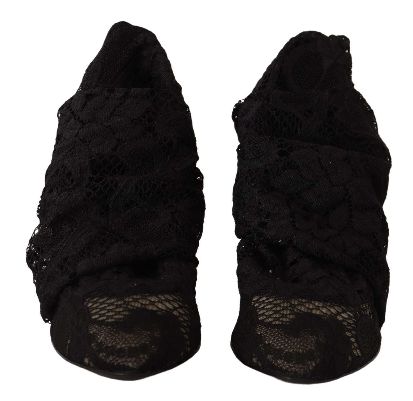 Dolce & Gabbana Botines de Encaje Taormina Elásticos Negros