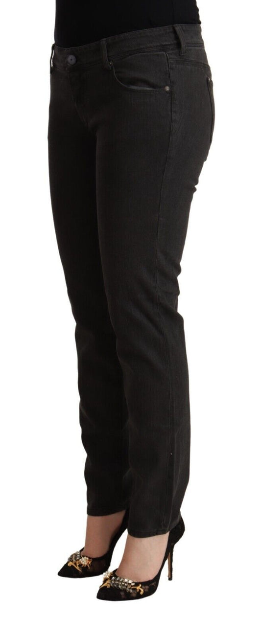 Ermanno Scervino Jeans de algodón vaqueros ajustados de talle bajo negros