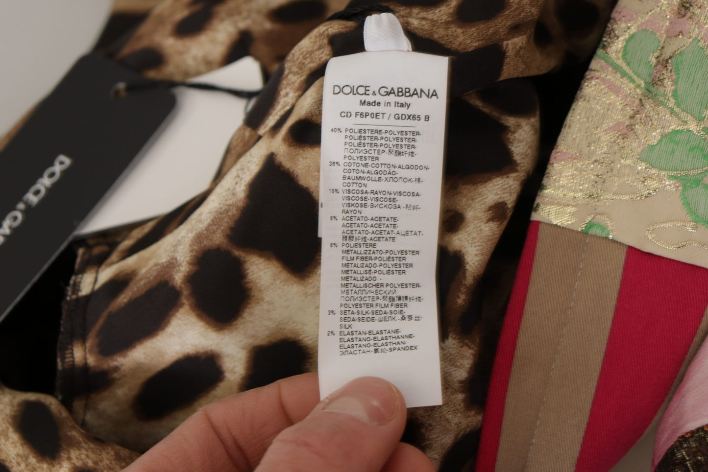 Vestido corto Dolce & Gabbana Multicolor floral jacquard patchwork de vaina