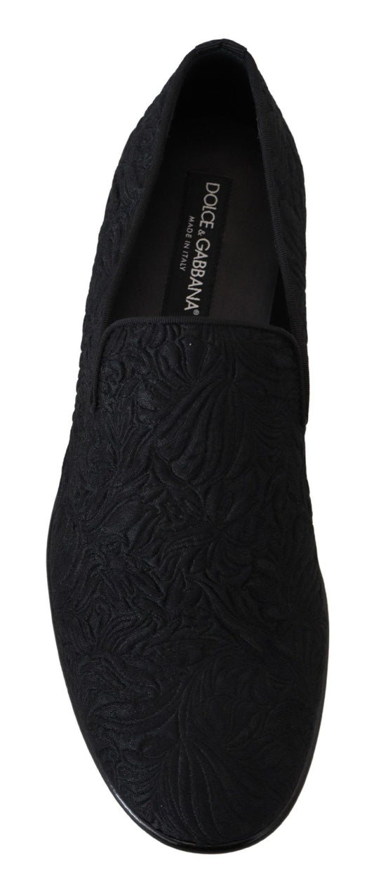 Zapatos Mocansines Dolce & Gabbana de Jacquard Floral Negro