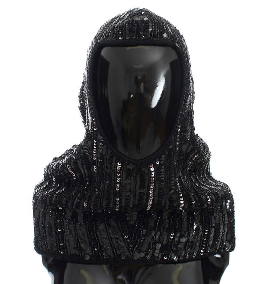 Gorro bufanda de punto negro con lentejuelas de Dolce & Gabbana
