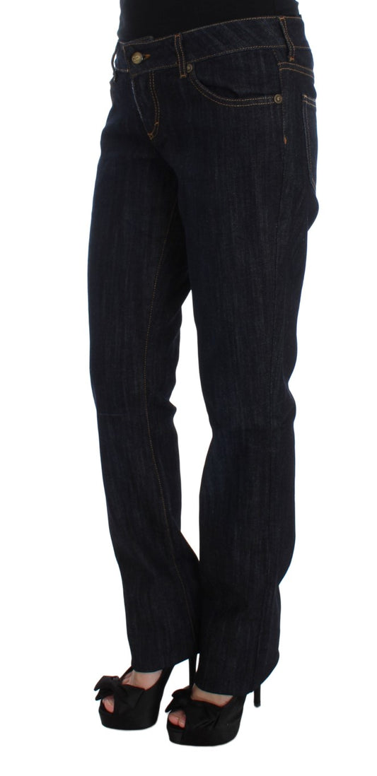 Jeans elásticos Cavalli de corte recto de algodón azul