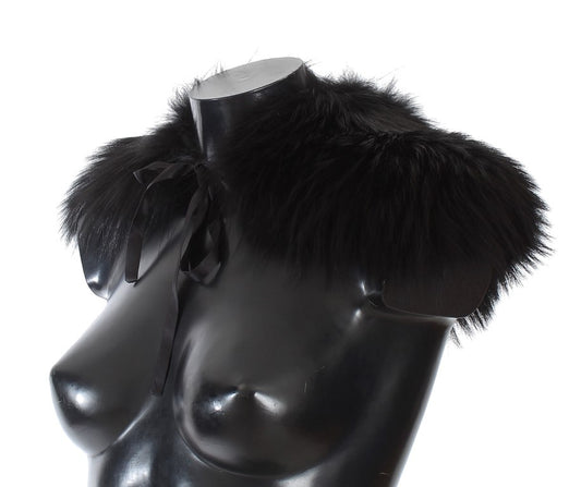 Bufanda de cuello de piel de zorro negra de Dolce & Gabbana