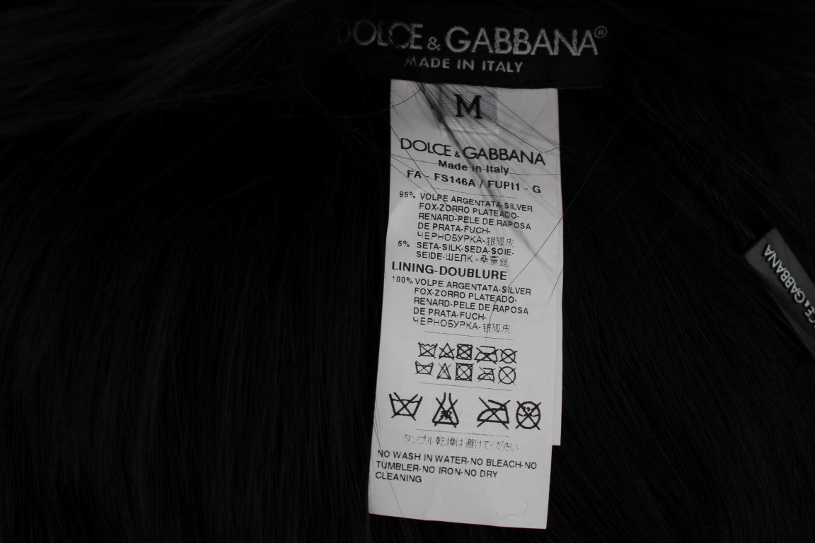 Bufanda con cuello de piel de zorro negro Dolce & Gabbana para hombros