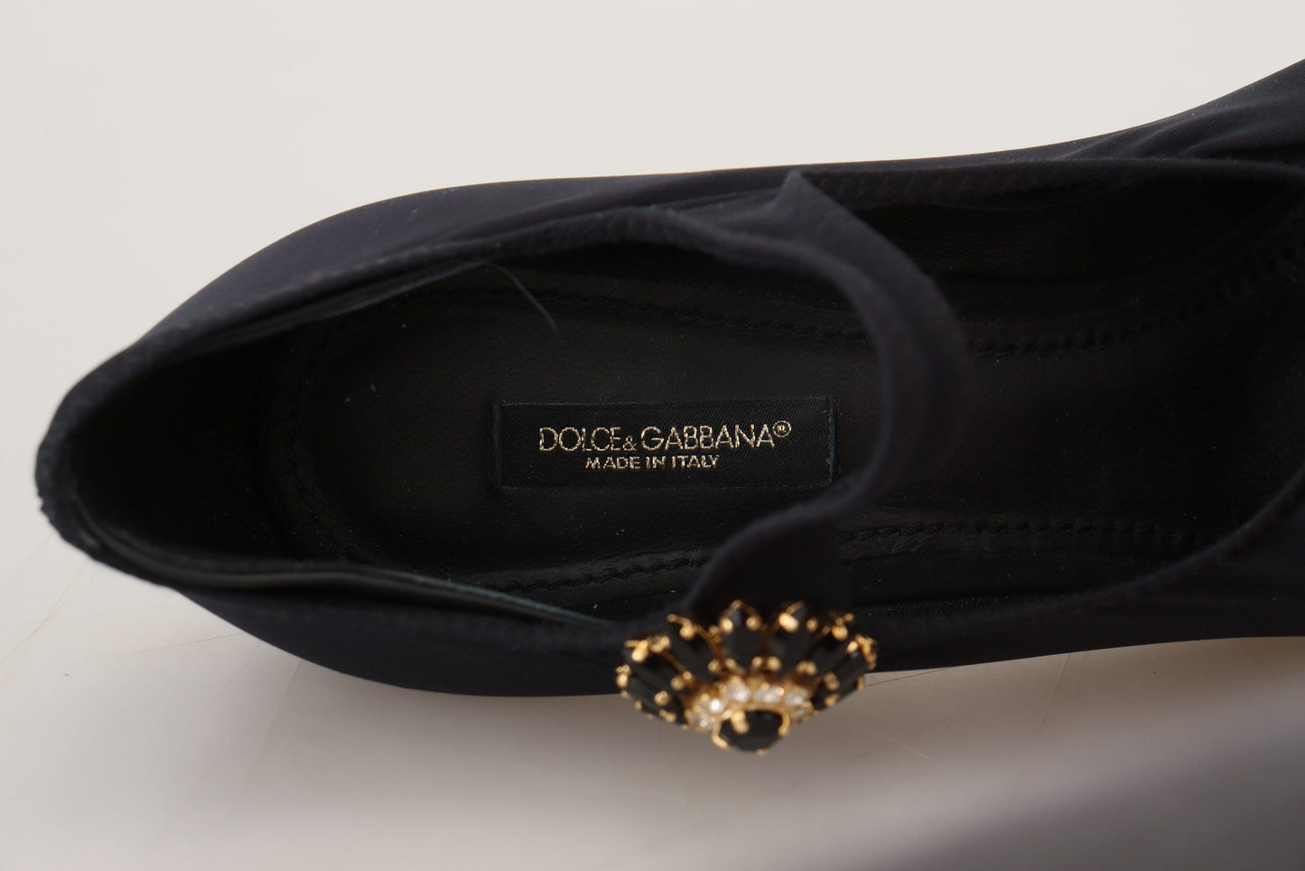 Zapatos de tacón Dolce & Gabbana negros con elástico y cristales