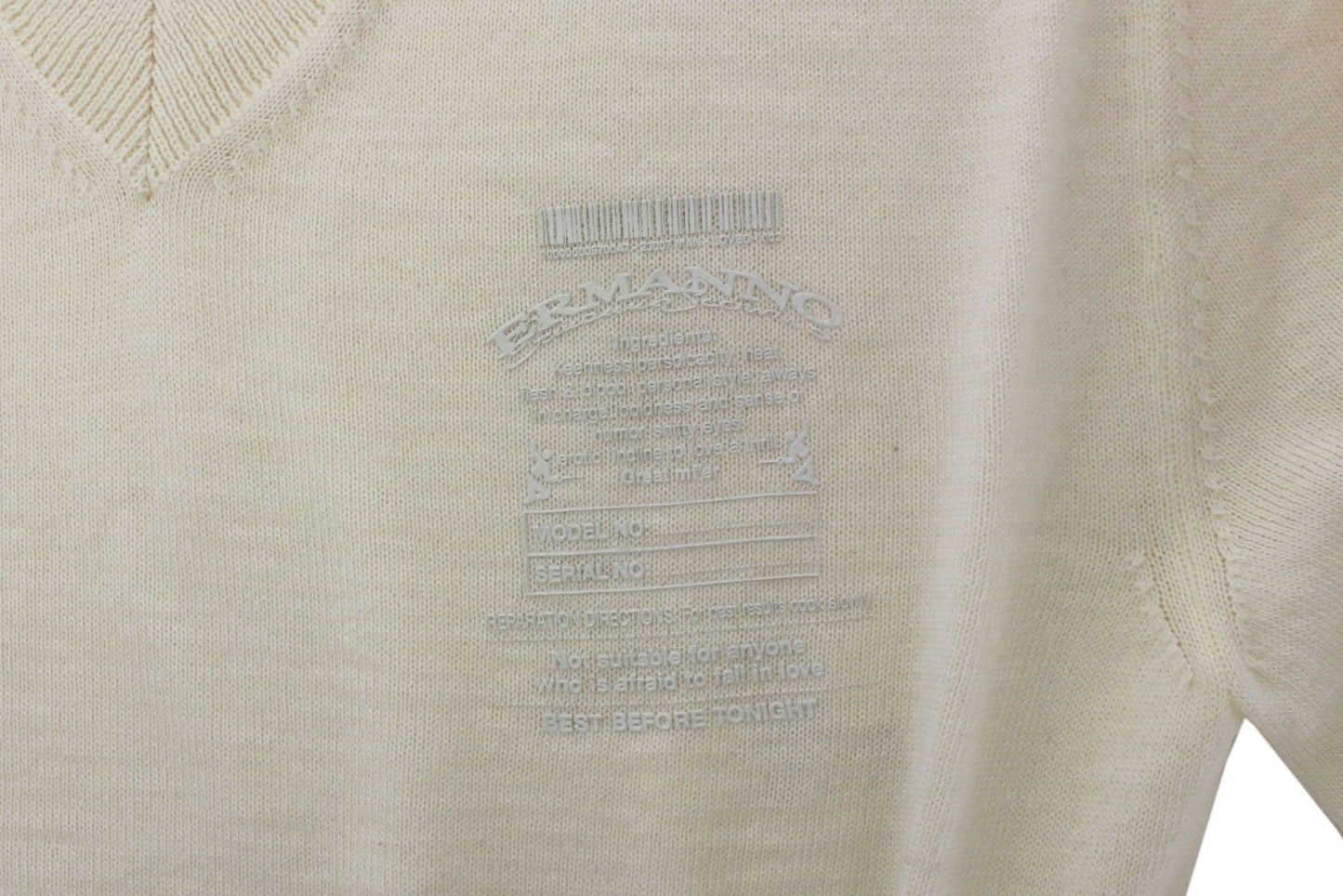 Suéter Ermanno Scervino de mezcla de lana color blanco roto con cuello en V