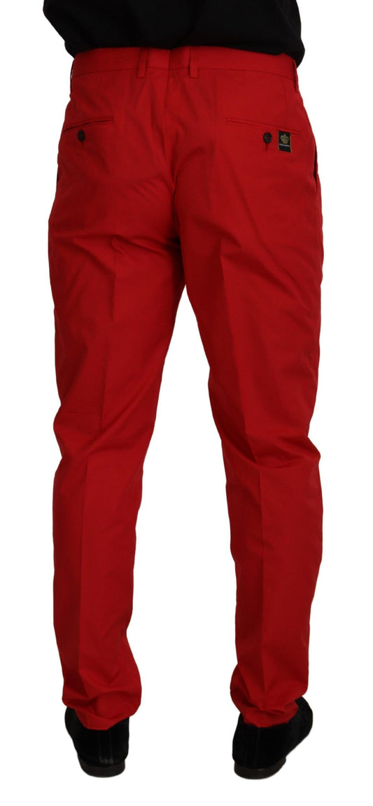 Pantalones chinos ajustados de algodón rojo Dolce & Gabbana