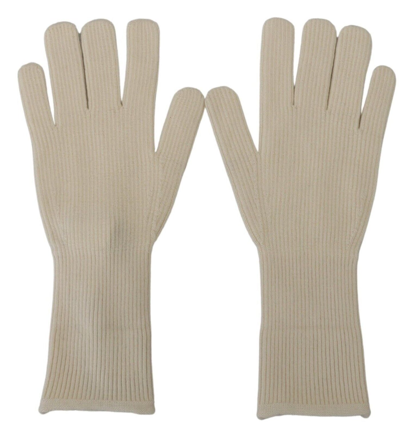Guantes de hombre Dolce & Gabbana de cachemira blanca de punto con manoplas