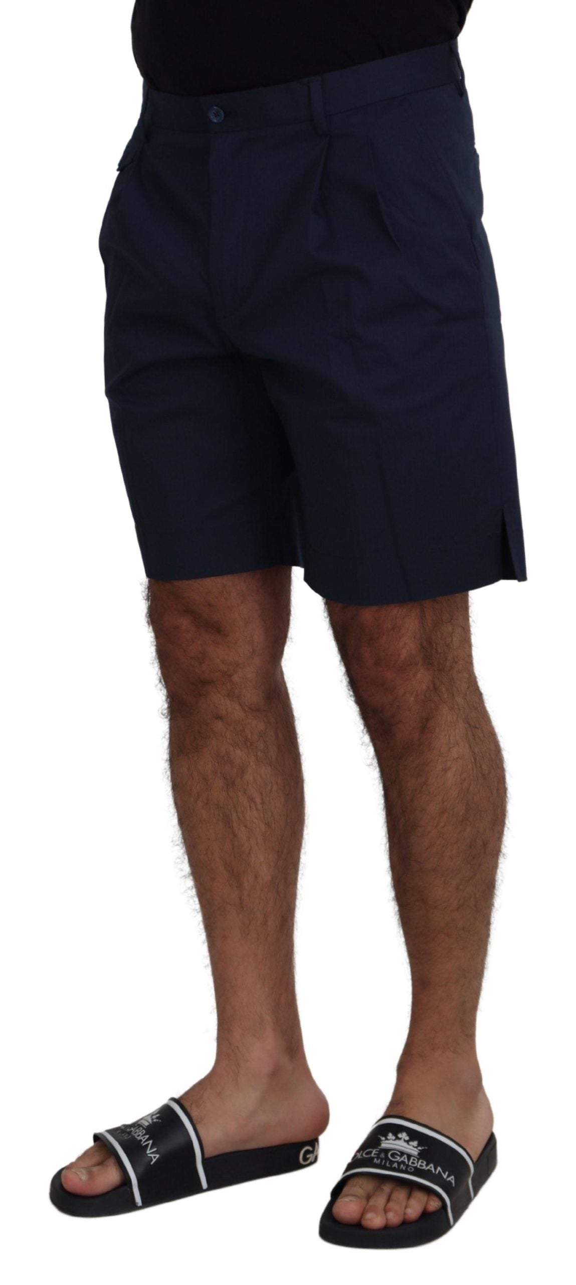 Dolce & Gabbana Pantalones cortos casuales de algodón elástico tipo chino en azul