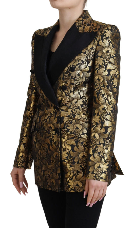 Dolce & Gabbana Chaqueta de jacquard en negro y oro