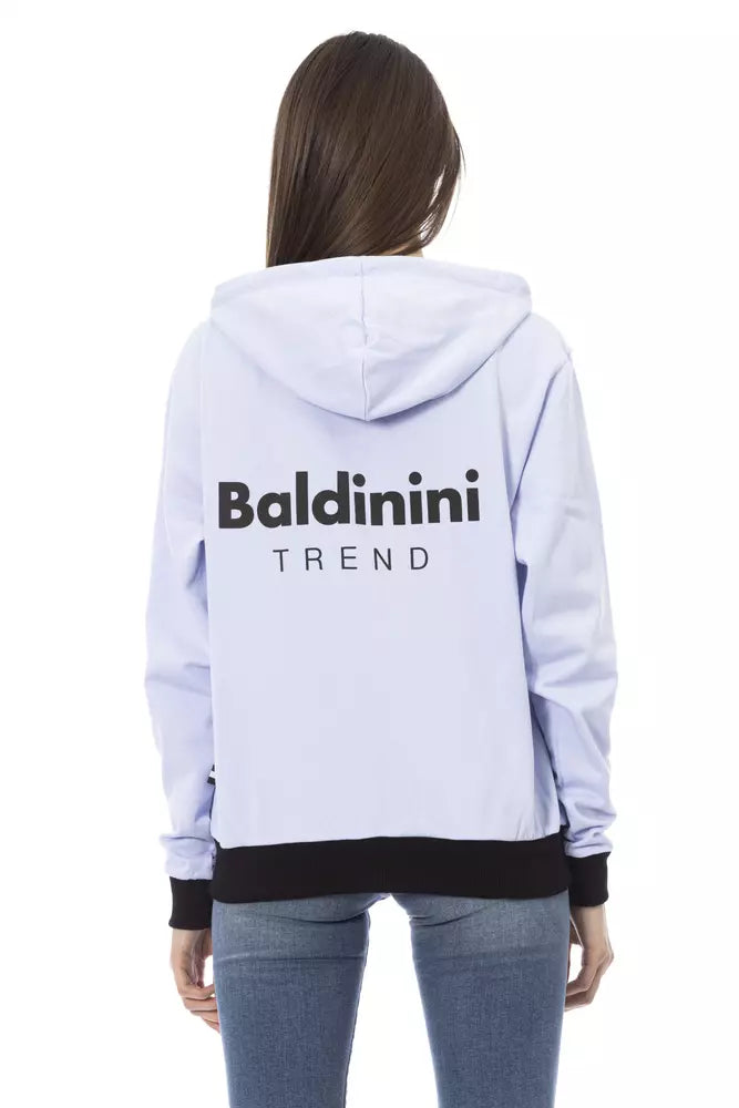 Jersey de mujer Baldinini Trend de algodón morado con capucha ajustable