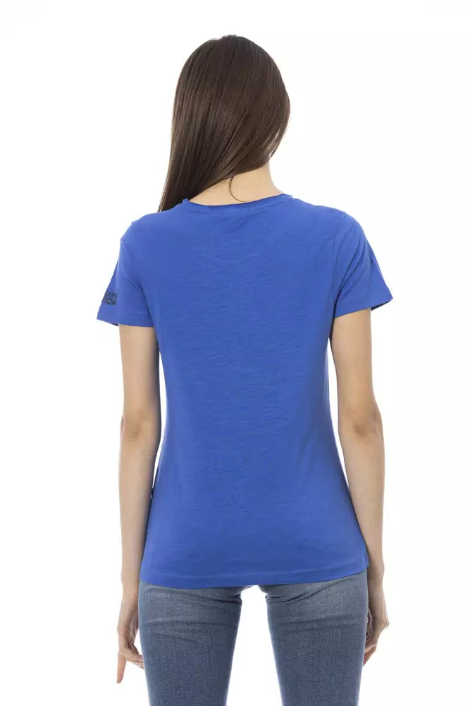 Camiseta de algodón azul para mujer Trussardi Action