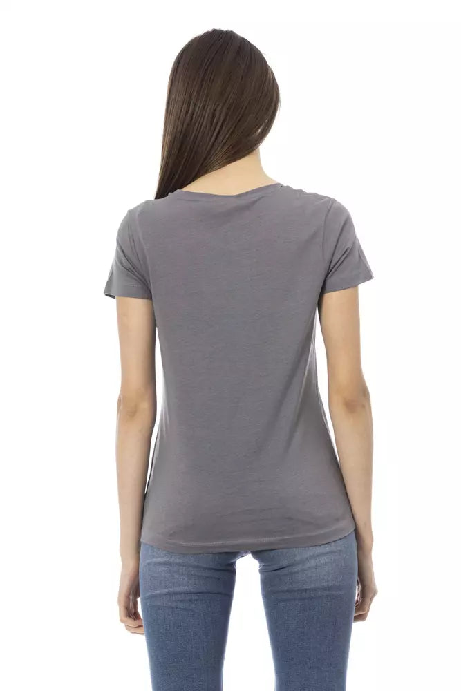 Camiseta Trussardi Action Gris Algodón para Mujer