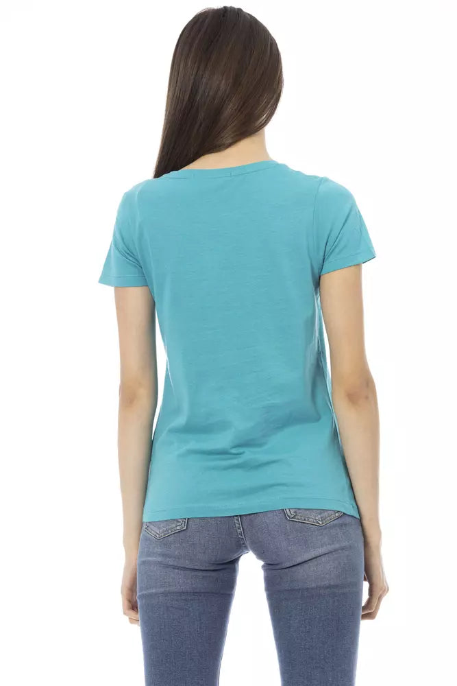 Camiseta Trussardi Action de algodón azul claro para mujer