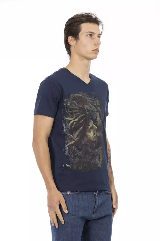 Trussardi Action Camiseta de Algodón Azul para Hombre