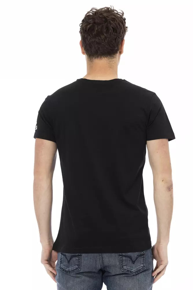 Camiseta de algodón negra para hombre Trussardi Action