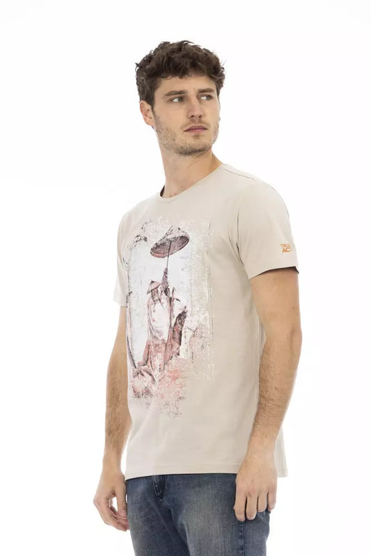 Trussardi Action Camiseta de algodón beige para hombre
