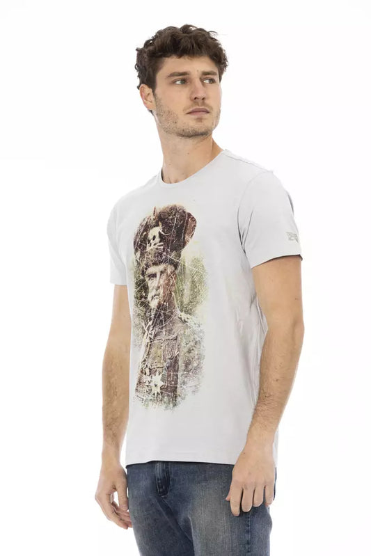 Camiseta de algodón gris Trussardi Action para hombre