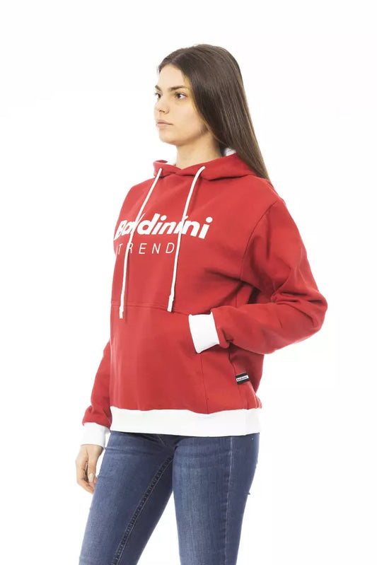 Sudadera con Capucha Roja de Algodón Baldinini Trend para Mujer