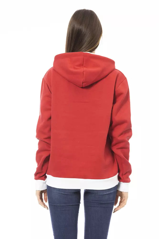 Sudadera con Capucha Roja de Algodón Baldinini Trend para Mujer