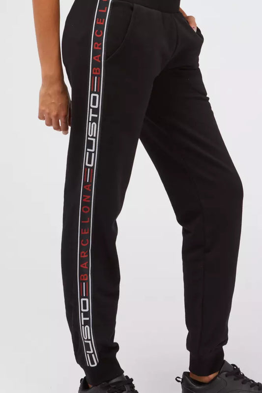 Custo Barcelona Pantalón de chándal de algodón negro para mujer