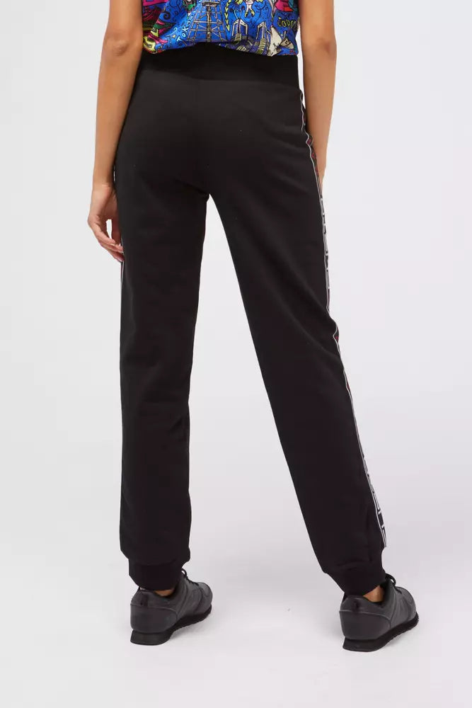Custo Barcelona Pantalón de chándal de algodón negro para mujer