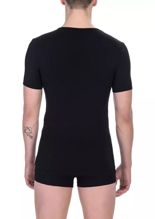 Camiseta de algodón negra para hombre Bikkembergs