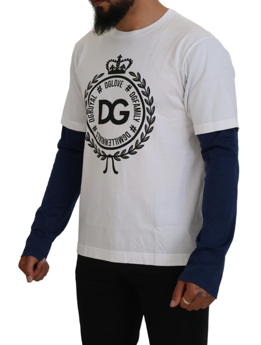 Suéter con jersey DG Crown de Dolce & Gabbana blanco y azul