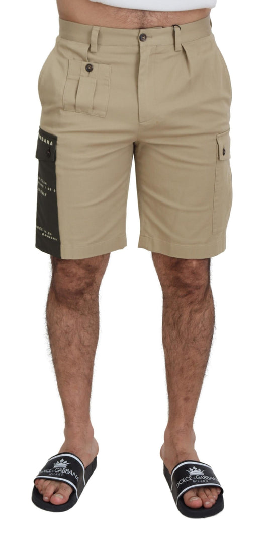 Pantalones cortos tipo bermudas cargo de algodón beige de Dolce & Gabbana
