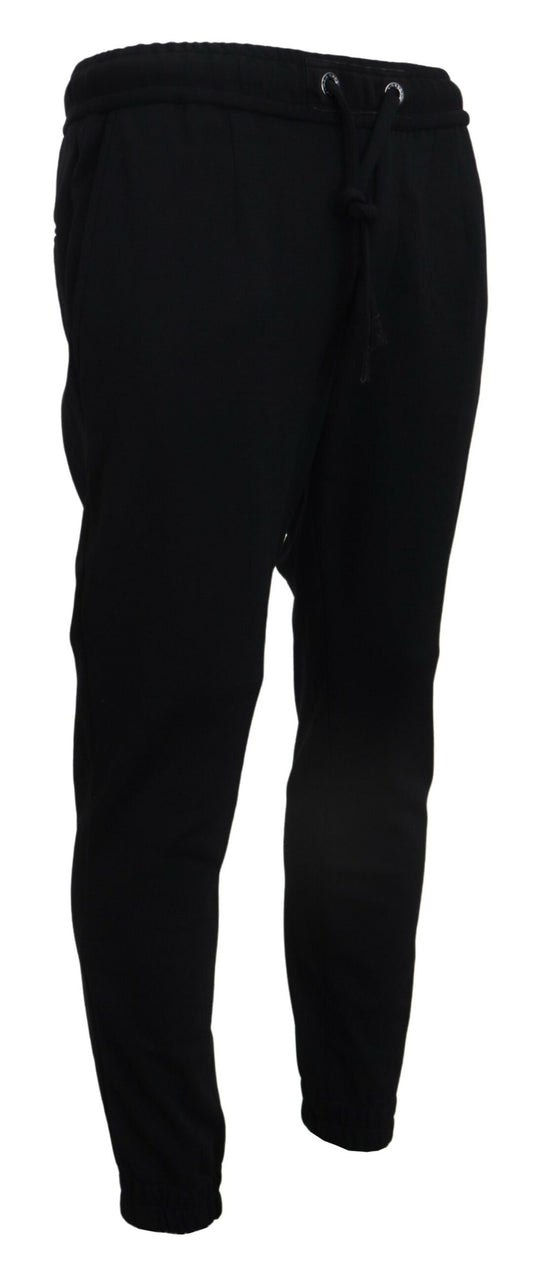 Dolce & Gabbana Pantalones de Chándal de Lana Negros Deportivos para Hombre