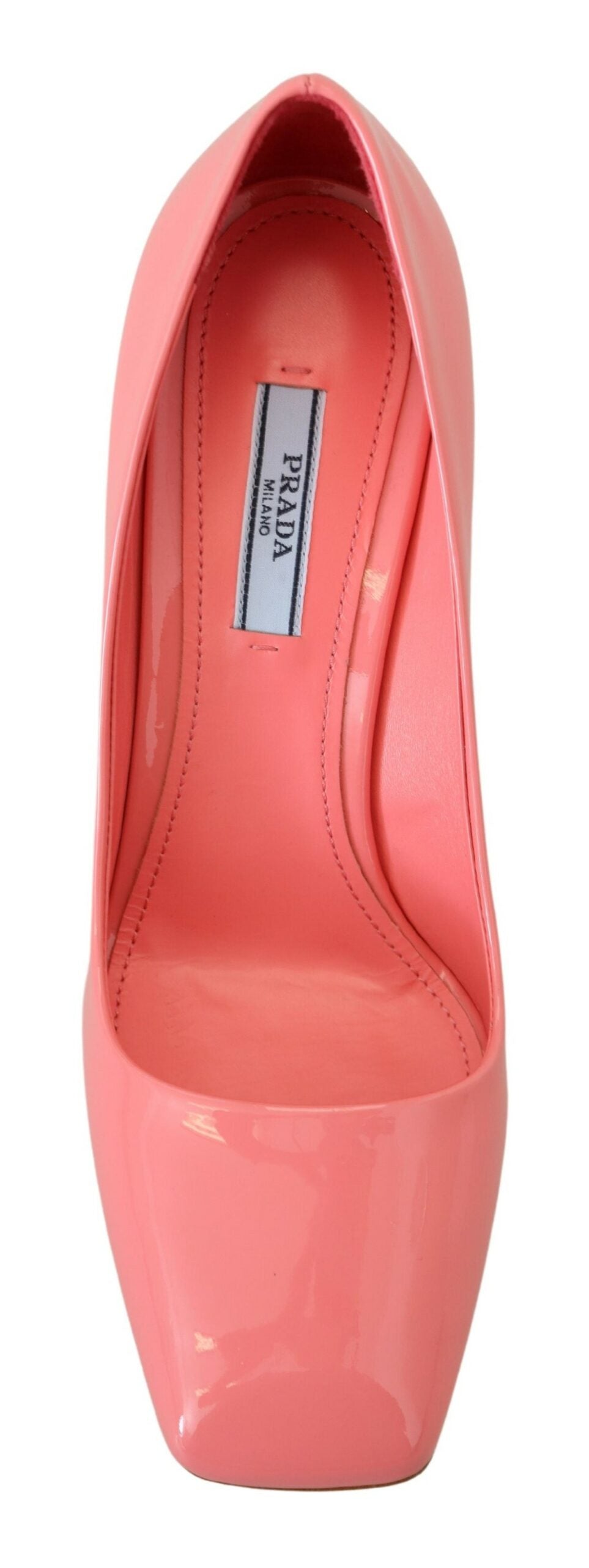 Zapatos de tacón clásico Prada de charol rosa