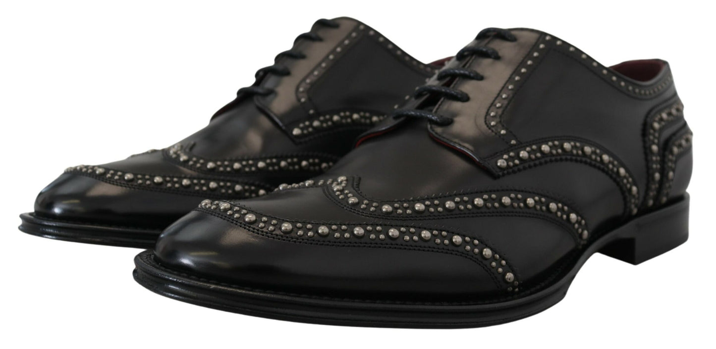 Zapatos Derby Dolce & Gabbana de piel negra con tachuelas