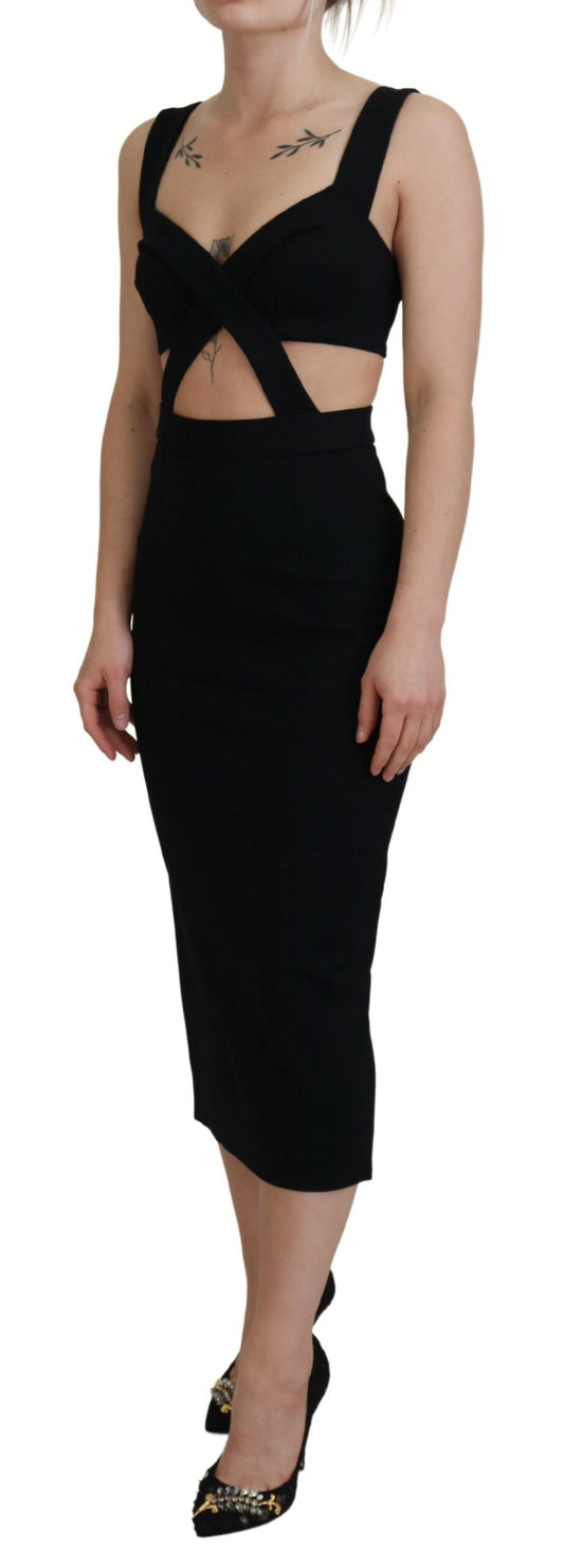 Vestido Midi Ceñido Dolce & Gabbana Negro de Viscosa