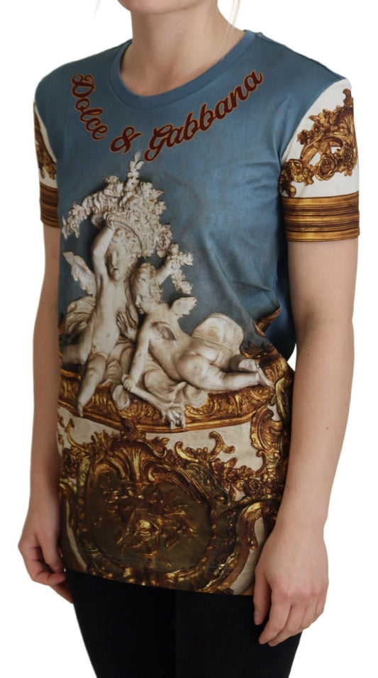 Camisa con Estampado de Ángel y Logotipo DG Multicolor Dolce & Gabbana