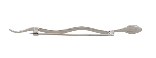 Dolce & Gabbana Broche Pin Serpiente de Latón Plateado con Cristales para Hombre