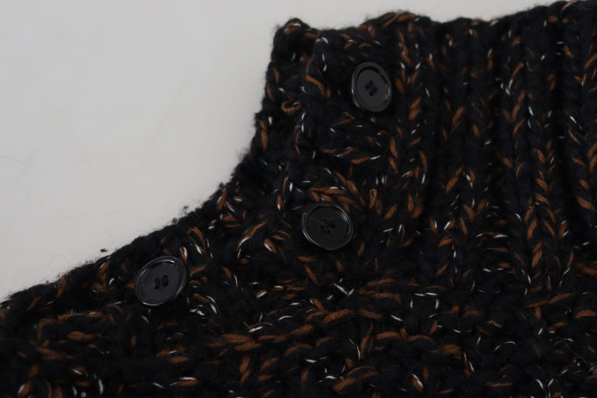 Dolce & Gabbana Brown Handmade Turtleneck Pullover Sweater