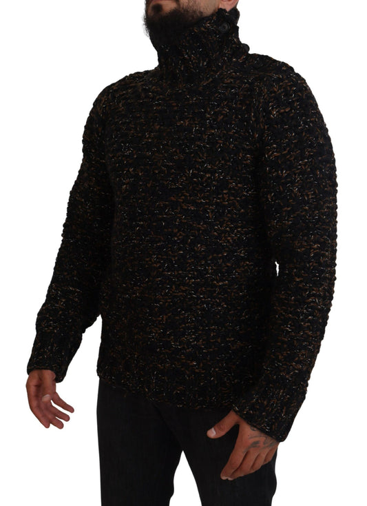 Dolce & Gabbana Suéter de cuello alto marrón Fatto A Mano