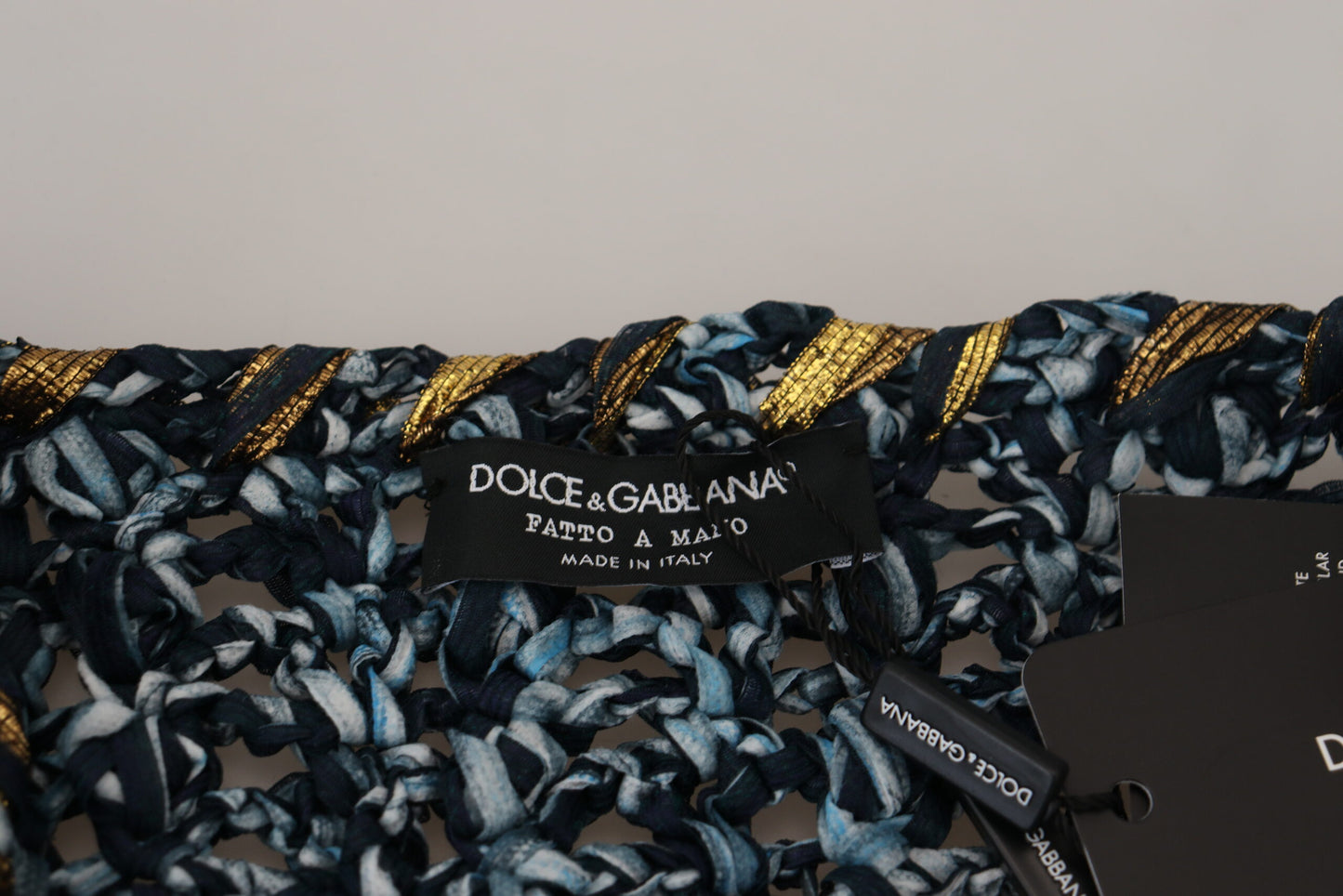 Cárdigan con botones azul de Dolce & Gabbana, jersey hecho a mano