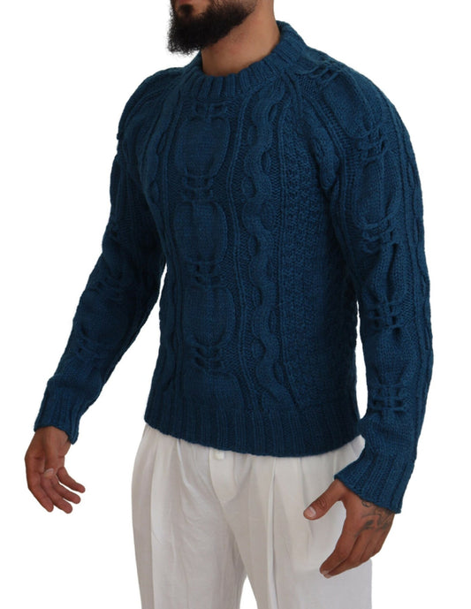 Suéter Dolce & Gabbana azul de lana y alpaca tejido