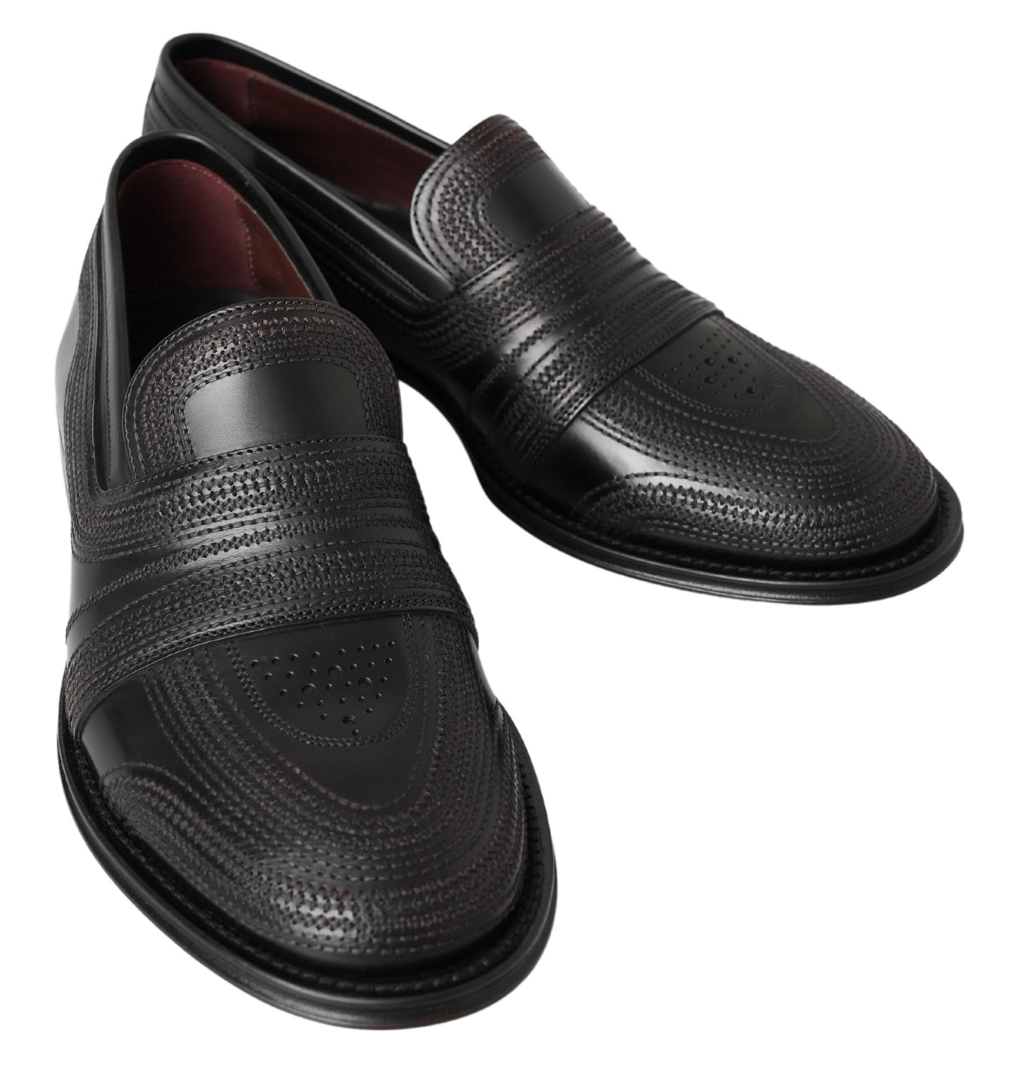 Mocasines Dolce & Gabbana de cuero negro con costuras
