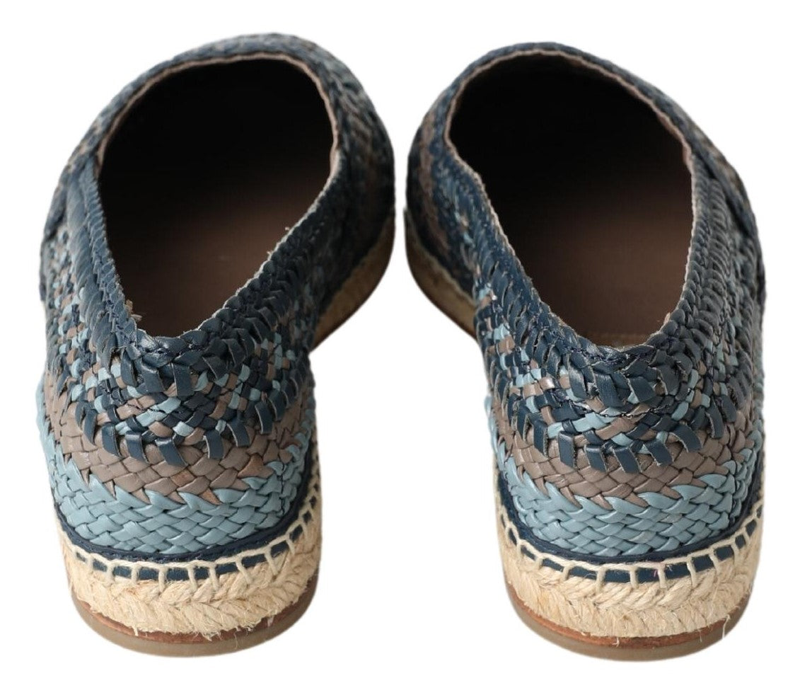 Zapatos Dolce & Gabbana de esparto de piel azul grisácea de búfalo