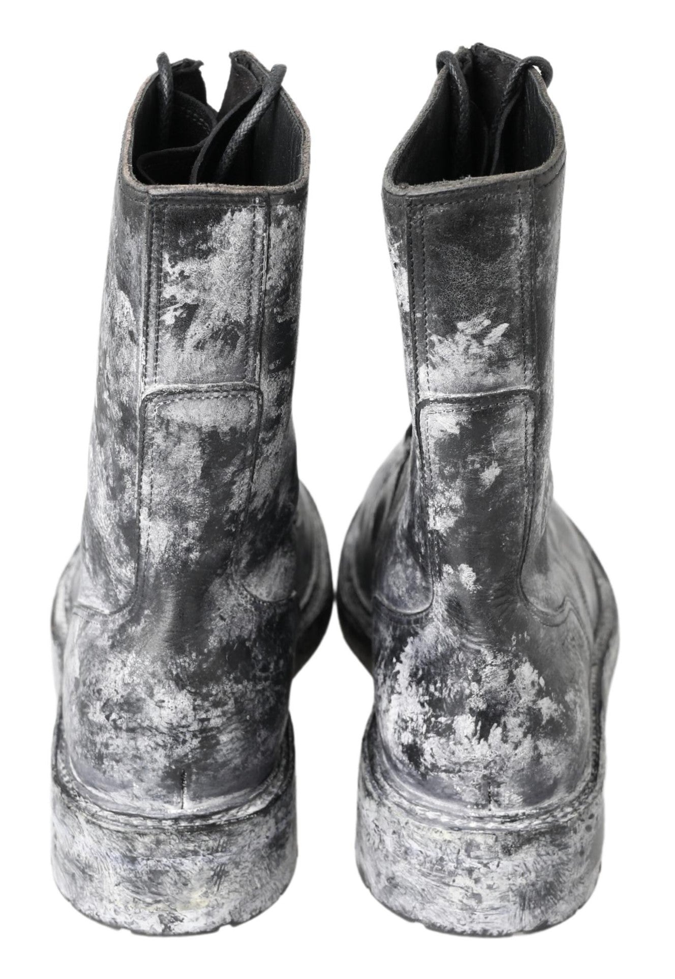 Botas de caña media de cuero negras y grises Dolce & Gabbana