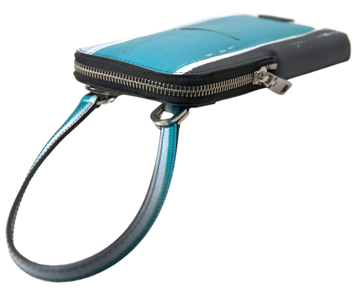Bolso bandolera unisex Dolce & Gabbana de cuero azul para teléfono